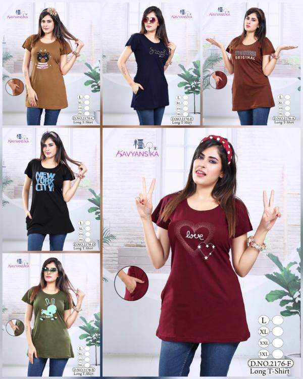 Kavyansika Long Top 2176 Designer Hosiery Cotton Long T Shirt